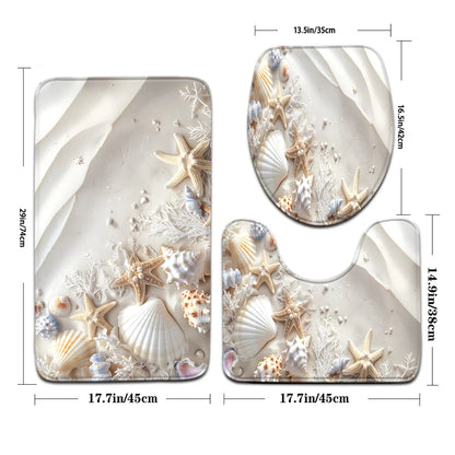 Sea Star and Shell Bathroom Set Mat