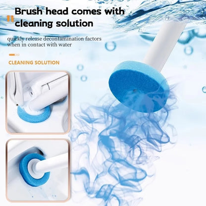 Disposable Toilet Brush with Replaceable Cleaning Heads