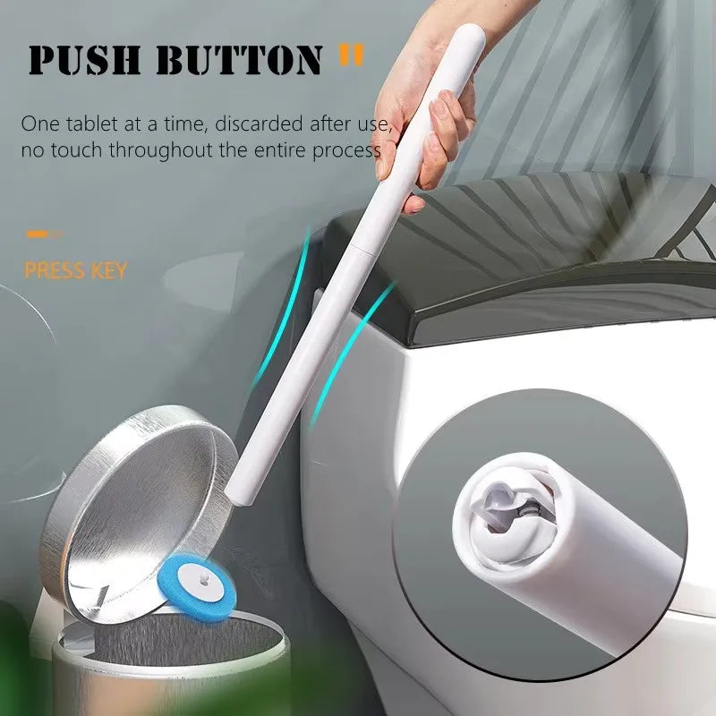 Disposable Toilet Brush with Replaceable Cleaning Heads